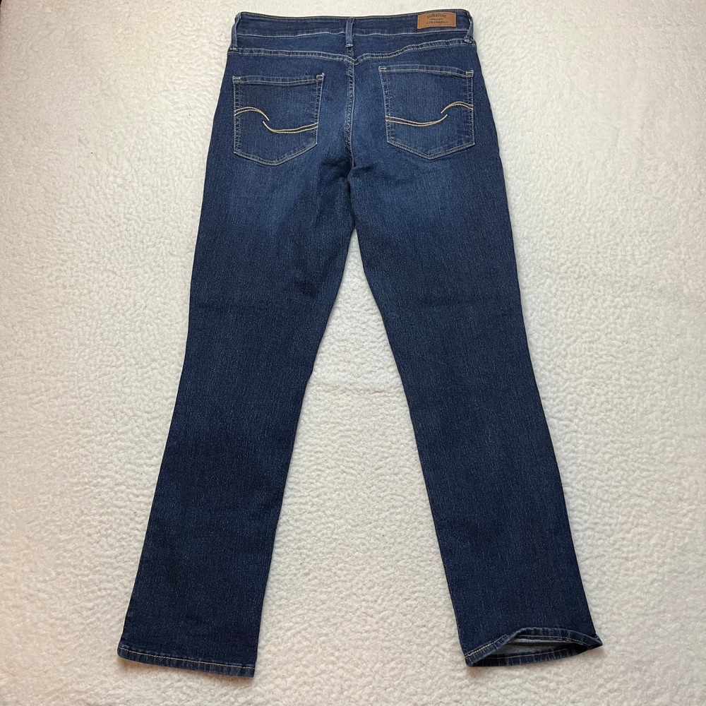 Signature Levi Strauss Women 10M Blue Modern Slim Jeans Dark Wash Stretch - Picture 9 of 10